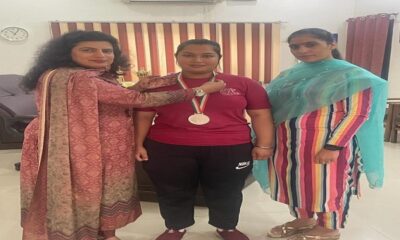 Gurpreet Kaur of Arya College won the silver medal